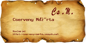 Cserveny Márta névjegykártya