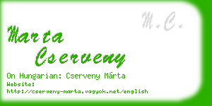 marta cserveny business card