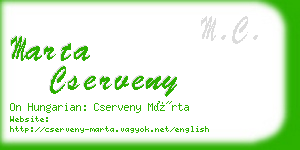 marta cserveny business card